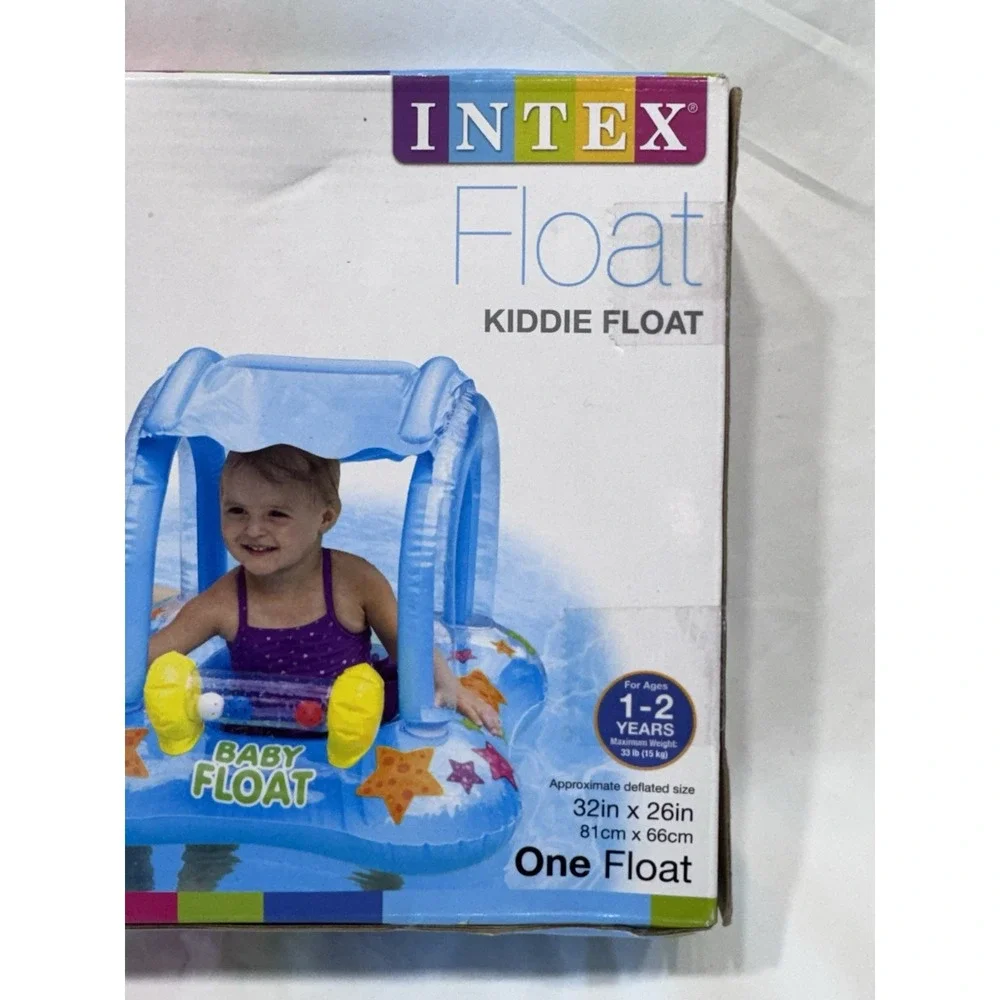 Intex Kiddie Float‎ Inflatable Swimming Pool Baby Tube Raft W/canopy age 1 - 2
